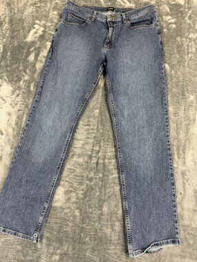 Lee Mens Regular Fit Jeans 36x32 Medium Wash Cotton Denim Classic Straight Leg